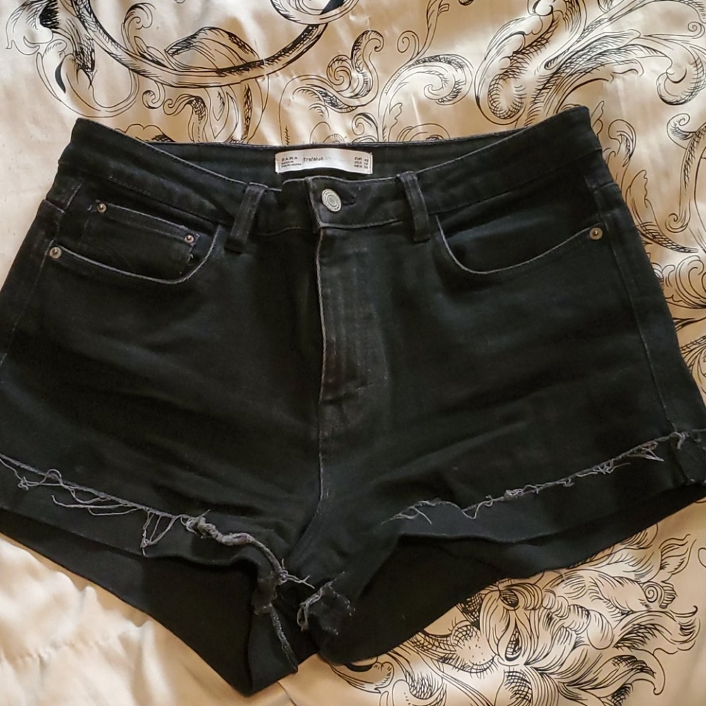 Zara Black Denim Shorts